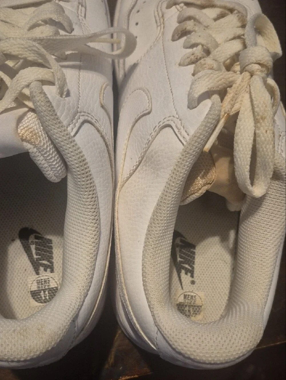 Nike All-White Leather Low-Top Sneakers